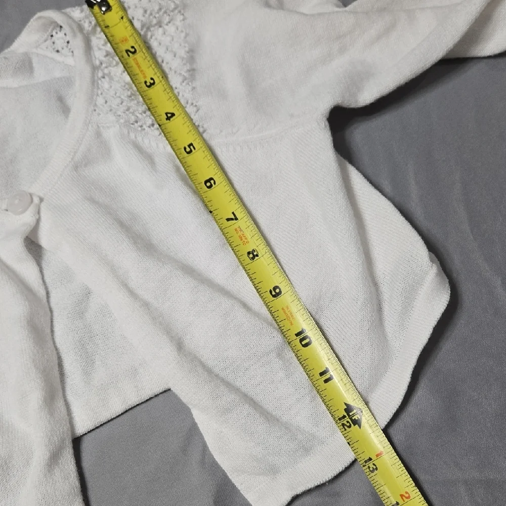 Gymboree Sz 7 Girls Soft White Knit Button Top